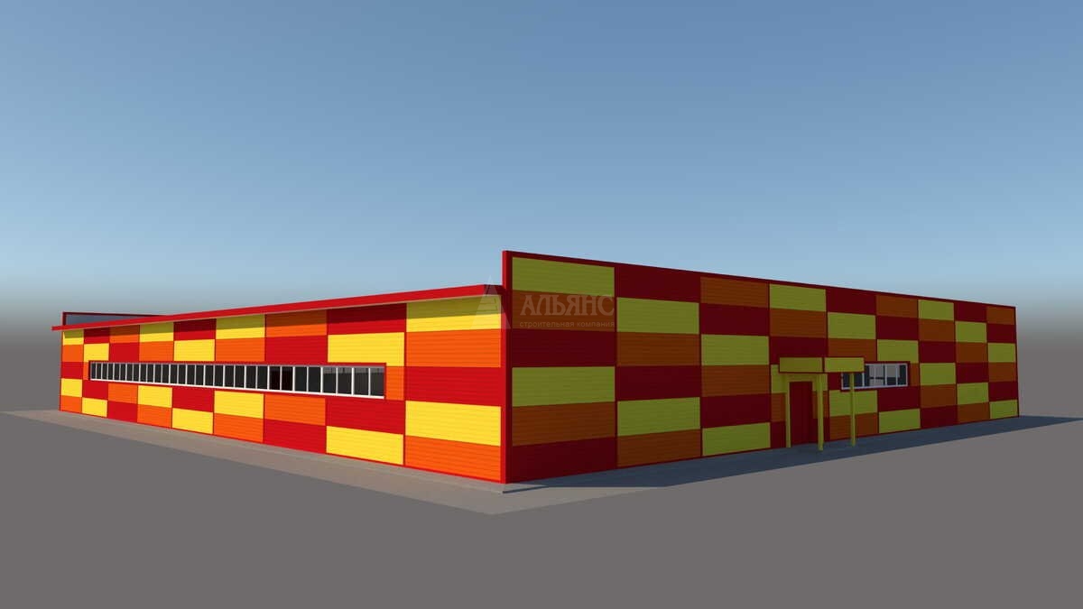 3D визуализация Торговый центр из сэндвич-панелей - фото 6