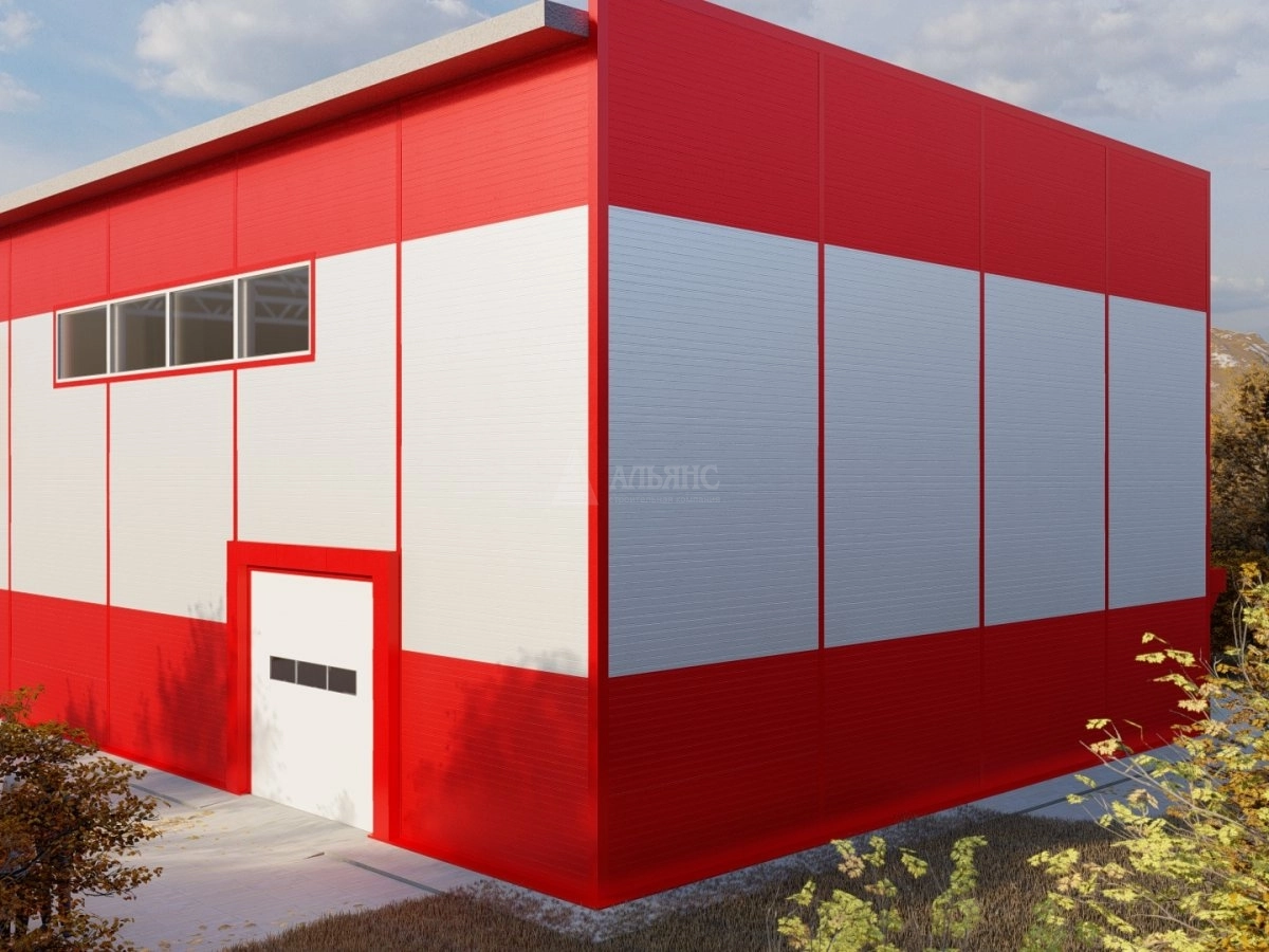 3D визуализация Проект двухэтажного магазина из сэндвич-панелей - фото 3