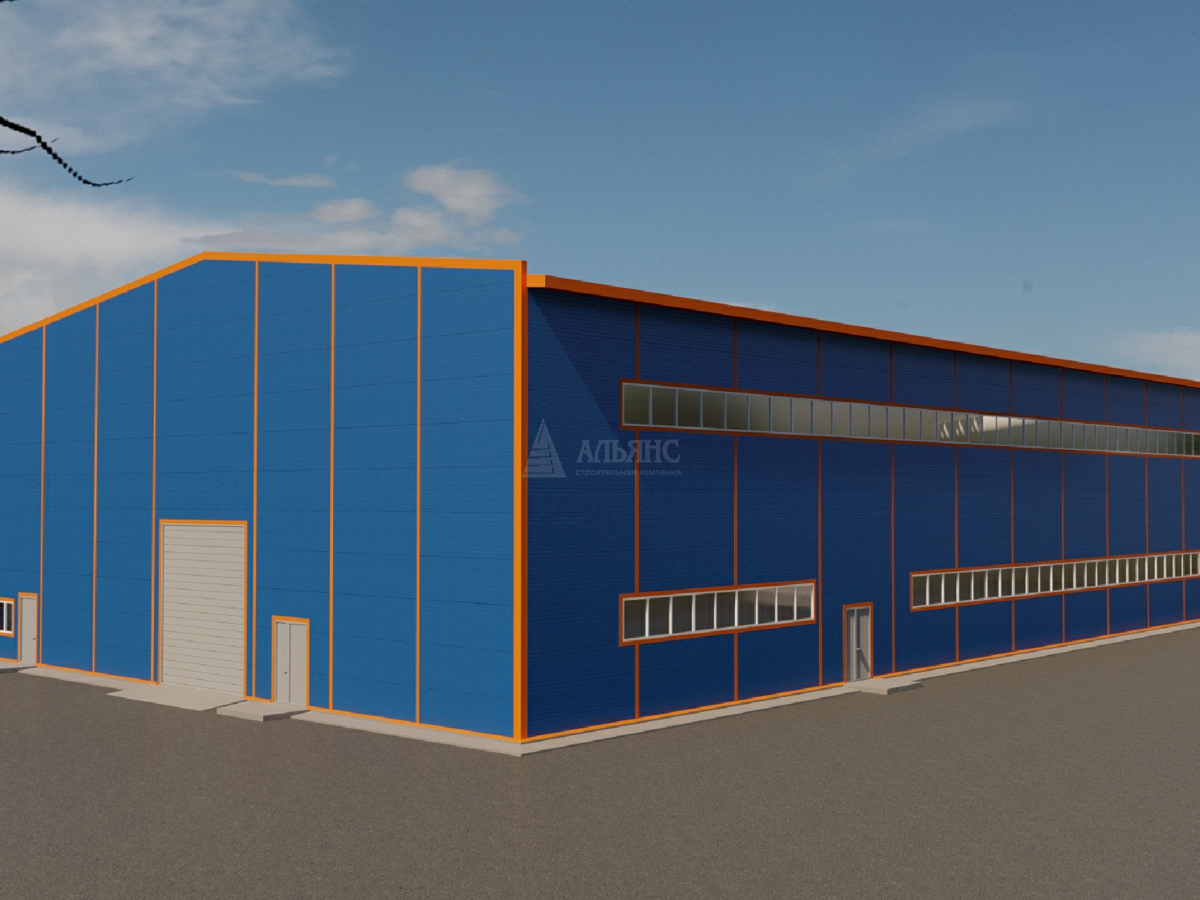 3D визуализация Производственный корпус из сэндвич-панелей - фото 3