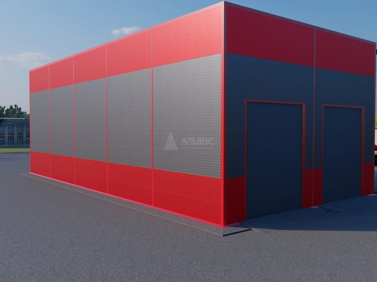 3D визуализация Грузовое СТО из сэндвич-панелей - фото 4