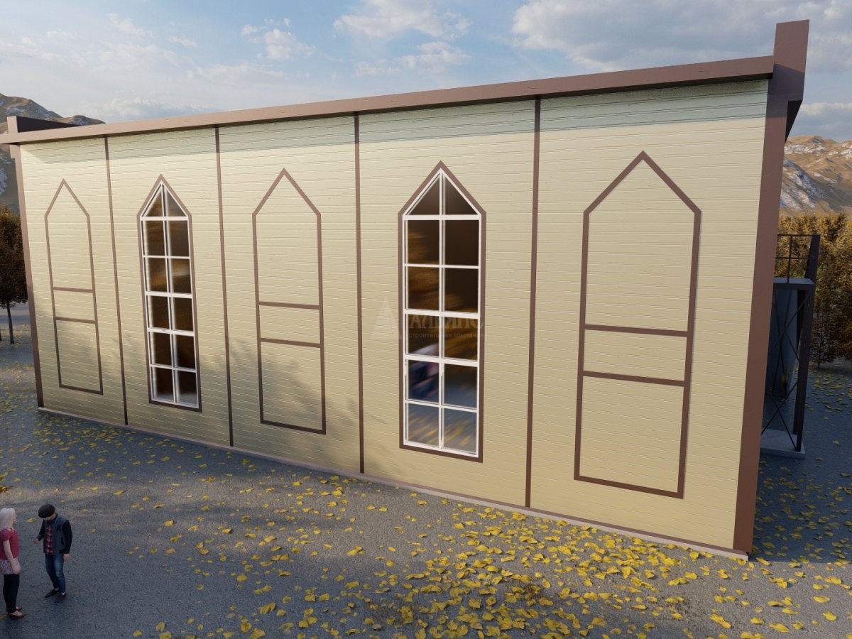 3D визуализация Торговый центр из сэндвич панелей - фото 5